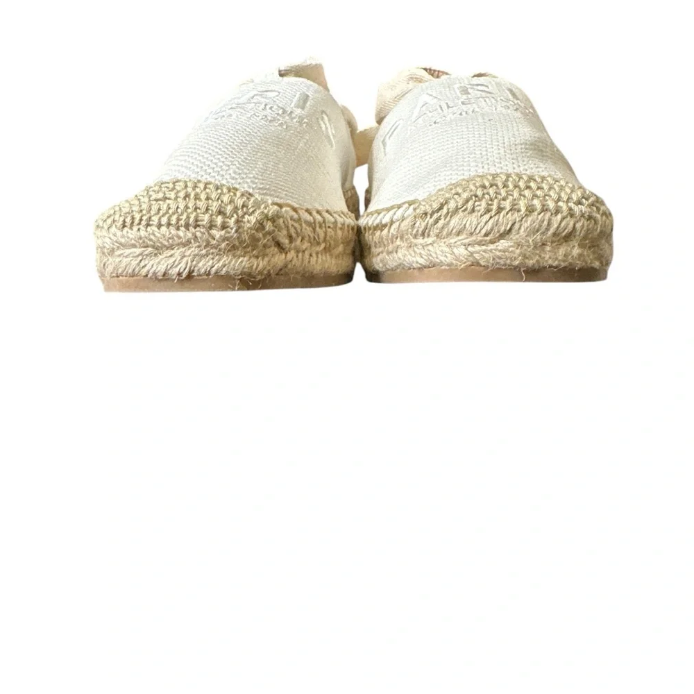 NEW H&M White Canvas Espadrilles w\embroidered Paris Athletique depuis 1970 - Picture 6 of 10